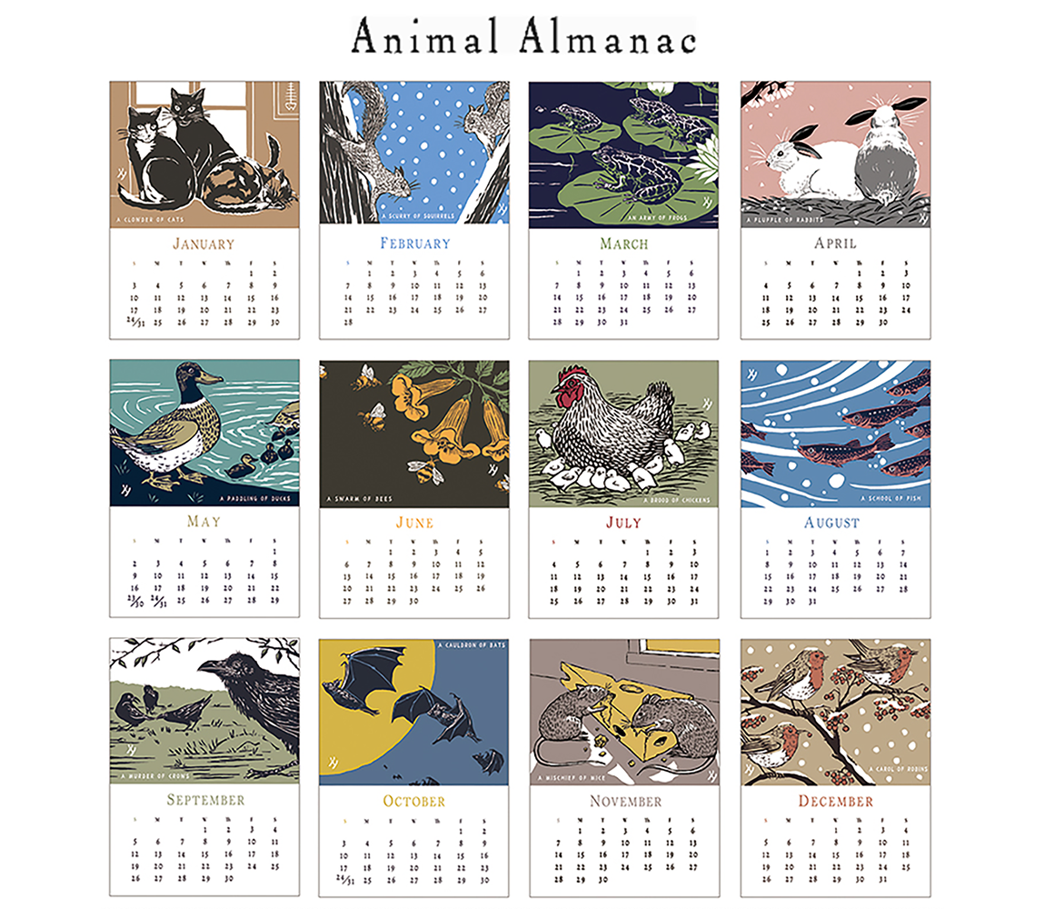 Animal Almanac 2027 Calendar with Stand - Yoshiko Yamamoto